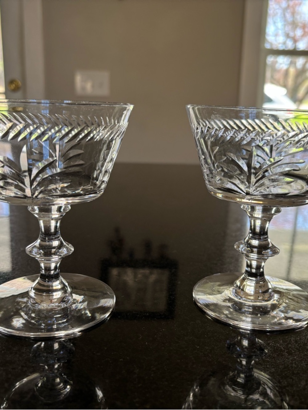 Clear Cut Crystal Champagne Coupes - Set of 2